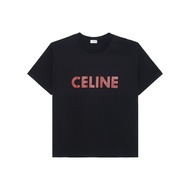 CELINE T Shirts Mens Black Crew Neck Moderate Straight Fit 2X51I671Q-38BR