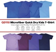 100% Microfiber Children T-Shirt Kids Youth Plain Round Neck T-Shirt Baju Anak Lelaki Perempuan - QDY61 Group B