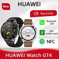 สมาร์ทวอทช์ Huawei ของแท้สำหรับผู้ชาย, นาฬิกาอัจฉริยะโทรผ่านบลูทูธ GT4 5ATM หน้าจอ AMOLED 466*466กันน้ำพร้อม GPS NFC Sport ใหม่