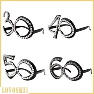 [Lovoski1] 30th 40th 50th 60th Funny Glitter Diamante Birthday glasses for party Novelty Plastic  Ac
