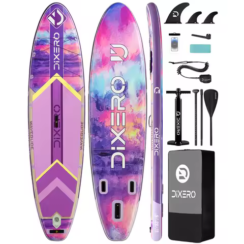 DIXERO Waterproof Inflatable Paddle Board 11''x33''x6''Adult Standing Style Aquatic With Kayak Acces