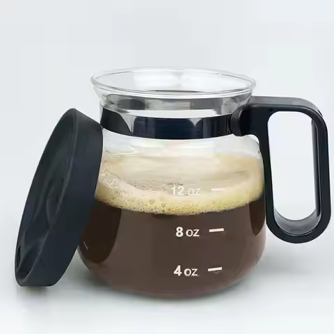 New Borosilicate Glass Mug Glass Coffee Mug 16Oz Coffee Pot Style Mug with Lid Large Capacity Hot An
