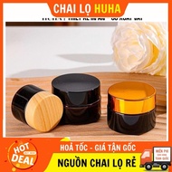 [COMBO of 3 PCS] Brown Glass Cream Jar 5g–100g ️ Cosmetics, Face Cream, Body Cream