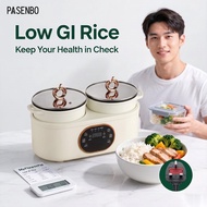 PASENBO F30 Dual Pot Rice Cooker 24H Timer Auto Warm Low GI Non-Stick 1.8L+1.8L Electric MY Plug