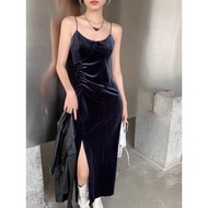 Freesize Casual Dress Plain Split Front Dress for Women