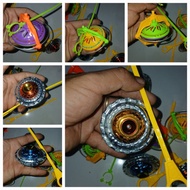 Game 1 set of plastic and metal spinning tops and tall legs