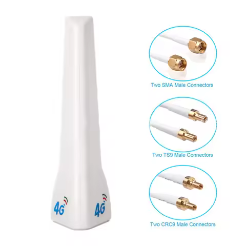 4G LTE External Antenna 29dBi SMA Male CRC9 TS9 Connector With Dual 2M Meter Extension Cable for Rou