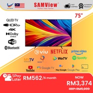 SAMView 4K UHD QLED Google TV with Netflix (75")