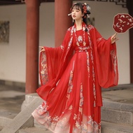 【0011245e6j56.my】 Original Flower Wedding Hanfu Made in Song Dynasty Waist-Length Red Wedding Dress 