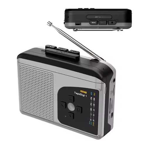 Cassette Tape Player Portable AM FM Radio Cassette Tape-to-MP3 Converter Sound Recorder Built-in Spe