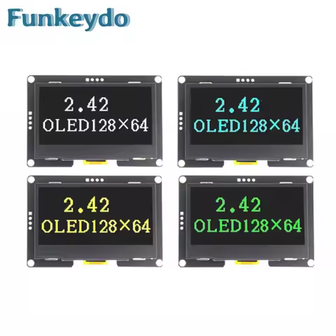 2.42 Inch OLED Display SSD1309 Driver I2C Interface 4 Pin IIC Blue/White/Yellow/Green 2.42" OLED 128