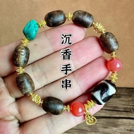 Original Design Wholesale Bracelet Ladies Chinese Style Wenwan Influencer Beeswax Agarwood Natural J