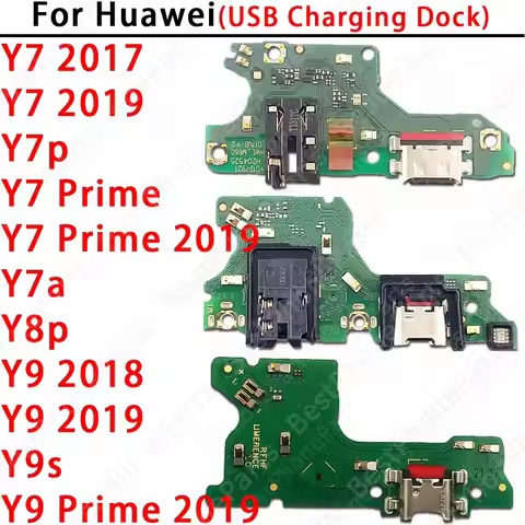 For Huawei Y7 Y9 Prime 2017 2018 2019 Y7a Y7p Y8p Y9s New USB Charging Port Dock Board Connector Fle