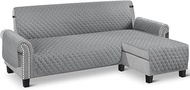 TAOCOCO Couch Slipcover L Shape [Sofa] Cover Sectional Couch Chaise Lounge Cover Reversible, Furniture Protector for Home Décor (Light Gray, Small)