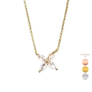 YEAR END DEAL RM99 ONLY - CELOVIS Ixora Flower with Cubic Zirconia Pendant Chain Necklace ( Rose Gol