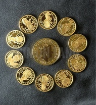 [可散買] 2017–2021 英國皇家鑄幣局英女皇女王神獸 1/4 安士精鑄金幣 10 枚 全套 套裝 (可加終極版一安士普鑄金幣) Queen’s Beasts 1/4 oz Gold Proof