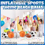 LAYOR1GG Inflatable Sports Balls, 1PC Baseball Style Beach Football Balls, Colorful Rugby Style Bask