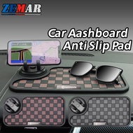 Nissan New Plaid Anti Slip Pad Silicone Instrument Panel Pad with phone holder base Car Interior Accessories for Nissan March Juke Skyline Terra Livina Note Xtrail Magnite Kicks Na