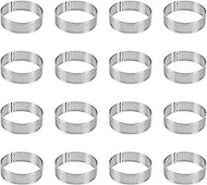 Stainless Steel Perforated Tart Ring, 2.75 inch Heat-Resistant Cake Mold Ring, 7CM Nonstick Pastry D