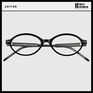 [2ditor] Daily Blue light blocking Geek chic Oval shape Round Oval Horn-rimmed glasses