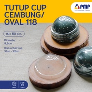 [Contents 50] Convex Cup Lids Oval Dome Plastic Cup Lids for Cups 12oz 14oz 16oz 18oz 22oz Plastic C