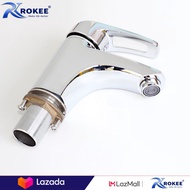 Vòi lavabo nóng lạnh âm chậu Rokee - DL212 (Trắng bạc)