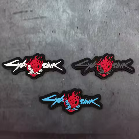 A Cyberpunk Pvc Patch Tactical Vest/Strap Badge Sticker Patch Pvc, Glow-In-The-Dark Effect, Hook-And