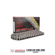 โซ่ JOMTHAI ตราพระอาทิตย์ โซ่ 520 ASMX / ZSMX แบบ X-RING 120ข้อ สี Standard Gold (เพลทสีทองโรลเลอร์ส