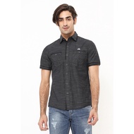 LGS - Slim Fit - Kemeja Fashion Pria - Kemeja Lengan Pendek - Hitam - JSH.391.S769F.584.C