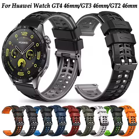 22mm Strap For HUAWEI WATCH GT 4 46mm Silicone Band For HUAWEI WATCH GT 4 3 2 GT2 GT3 Pro 46mm Wrist