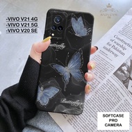 HP Vivo V21 4G Case Vivo V20 SE 5G/ - Rajacase - Vivo V21 4G casing 5G/ - BUTTERFLY Softcase Motif -