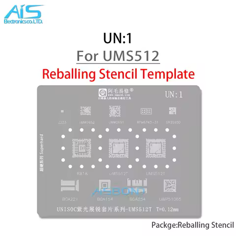 Amaoe UN1 BGA Stencil Reballing For UMS512 UMS512T UMW2652 UMW2651 SR3595D UMP510G5 UMP510G UMP510 S