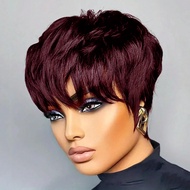 99J Burgundy Short Wig For Human Hair 99J Pixie Cut Wig For Human Hair Short Human Hair Wigs For Bla