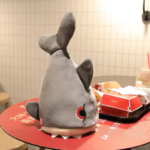 Adult Funny Electric Shark Hat Can/Can't Move Fish Tail Hat Short Plush Singing Dancing Props Toys F