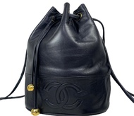 Chanel vintage 金球 復古老香 香奈兒 水桶包 肩背包 後背包