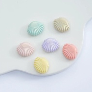 30pcs Shiny Color Acrylic Beads Shell Shape Fashion Multicolor  Loose Spacer Beads For Jewelry Makin