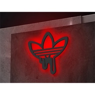 Adidas logo bedside lamp, boys' room wall decoration, bedroom decoration, bedroom lamp