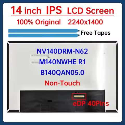 14" Laptop LCD Screen NV140DRM-N62 B140QAN05.0 M140NWHE R1 For Lenovo ThinkBook 14p G2 ACH G3 ARH Di
