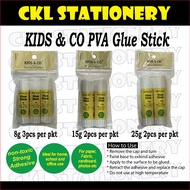 KIDS & CO PVA GLUE STICK NON  TOXIC 8g / 15g / 25g