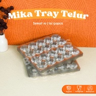 [50PCS] 10 Egg Tray Mica WITHOUT Lock TransparentBENING Egg Tray Mica/