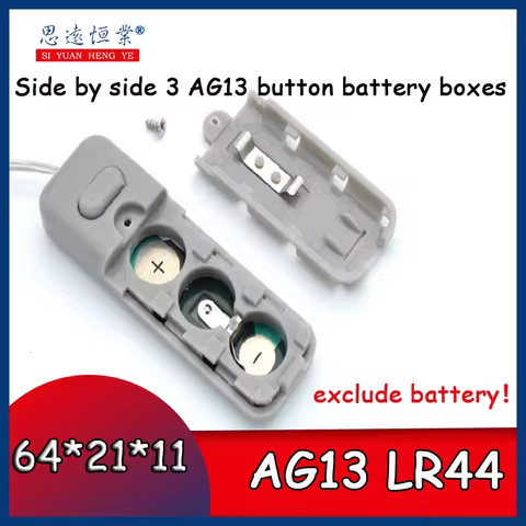 Side by side 3 AG13 button battery case buttons ON OFF battery case with switch chip