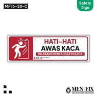 Vinyl Sign Sticker, Safety Sign Beware of Glass