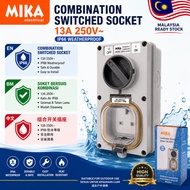 Mika 13A 250V Combination Outdoor Waterproof Switched Socket