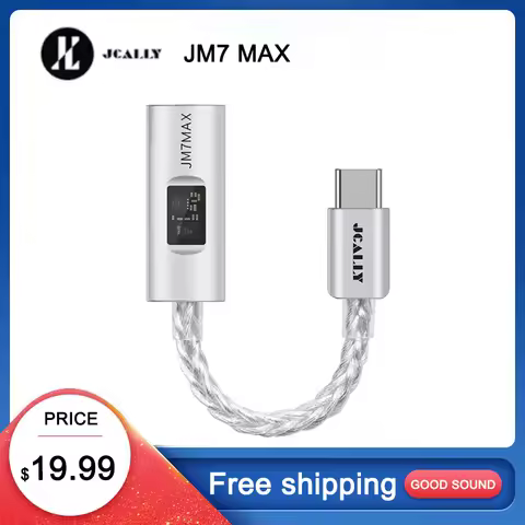 JCALLY JM7MAX Type-C Portable DAC & AMP Visual HiFi USB To 3.5mm Digital Earphone Adapter for Androi