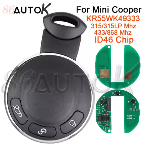 Car Remote Key Fob for BMW Mini Cooper Countryman R56 R57 R58 R61 FCCID KR55WK49333 315/315LP/433/86