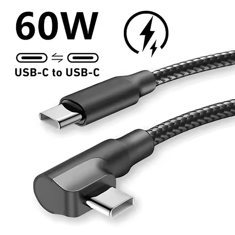 90° Elbow USB C Type C Fast Charging Cable for iPhone 17 16 15 Pro Max Samsung S25 S24 Xiaomi Redmi 