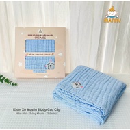 Hộp Khăn Tắm MANNY 6 Lớp Chất Xô Muslin Organic Họa Tiết Cho Bé Trai Bé Gái Size 100cmx100cm