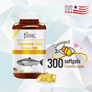 40% SALES! Esmond Natural Salmon Fish Oil (Omega-3 Plus) Made in USA-2000mg, 300 Softgels