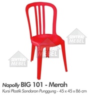 kursi plastik napolly big 101 kursi plastik sandaran punggung big-101 - merah