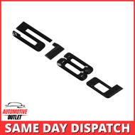 518d LETTERING REAR BOOT LID TRUNK BADGE EMBLEM FOR BMW 5 SERIES, GLOSS BLACK